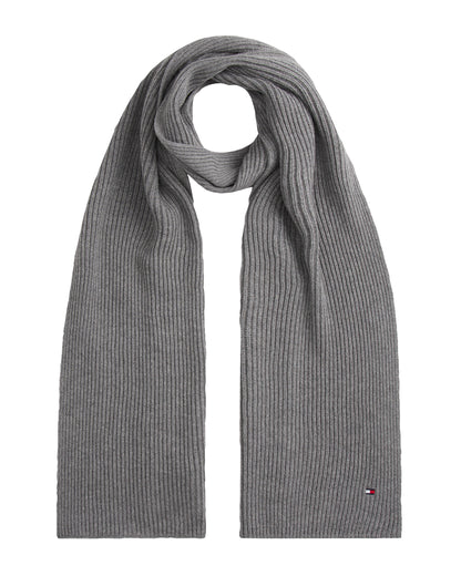 Tommy Hilfiger TH Flag Mens Pima Cotton Scarf - Mid Grey Heather
