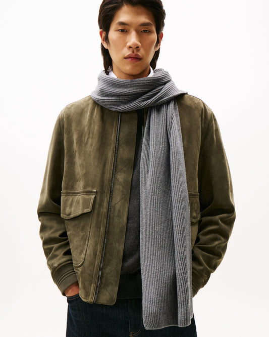 Tommy Hilfiger TH Flag Mens Pima Cotton Scarf - Mid Grey Heather