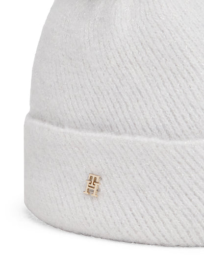 Tommy Hilfiger Womens Lurex Pom Pom Beanie Gift Set - Grey Whisper