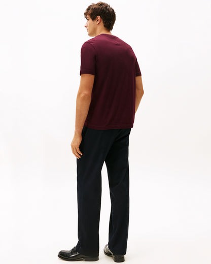 Tommy Hilfiger Essential Seasonal Regular Fit Solid Mens T-Shirt - Deep Burgundy