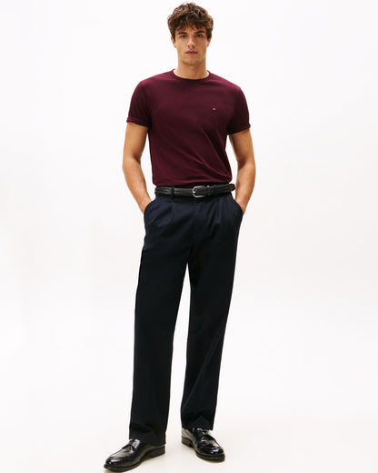 Tommy Hilfiger Essential Seasonal Regular Fit Solid Mens T-Shirt - Deep Burgundy