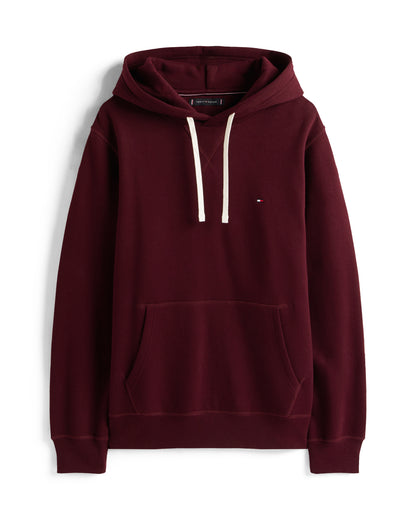 Tommy Hilfiger Essential Flag Embroidery Mens Fleece Hoodie - Deep Burgundy