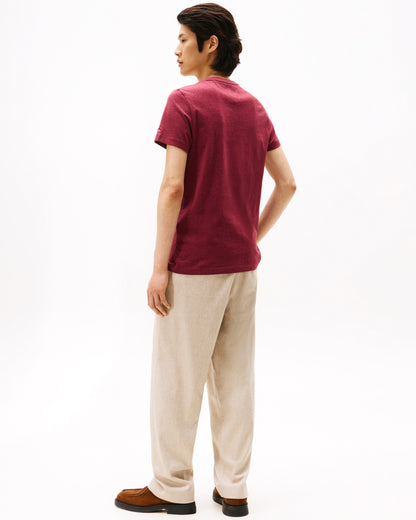 Tommy Hilfiger Tommy Logo Basic Mens T-Shirt - Deep Rouge Heather