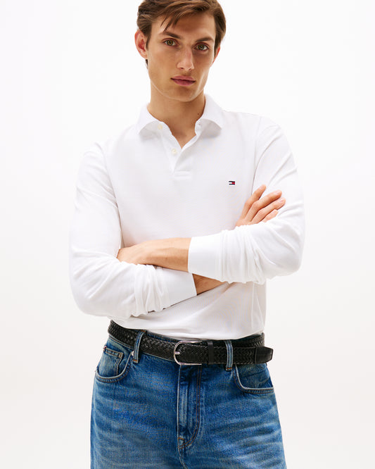 Tommy Hilfiger 1985 Regular Long Sleeve Mens Polo Shirt - White