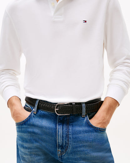 Tommy Hilfiger 1985 Regular Long Sleeve Mens Polo Shirt - White