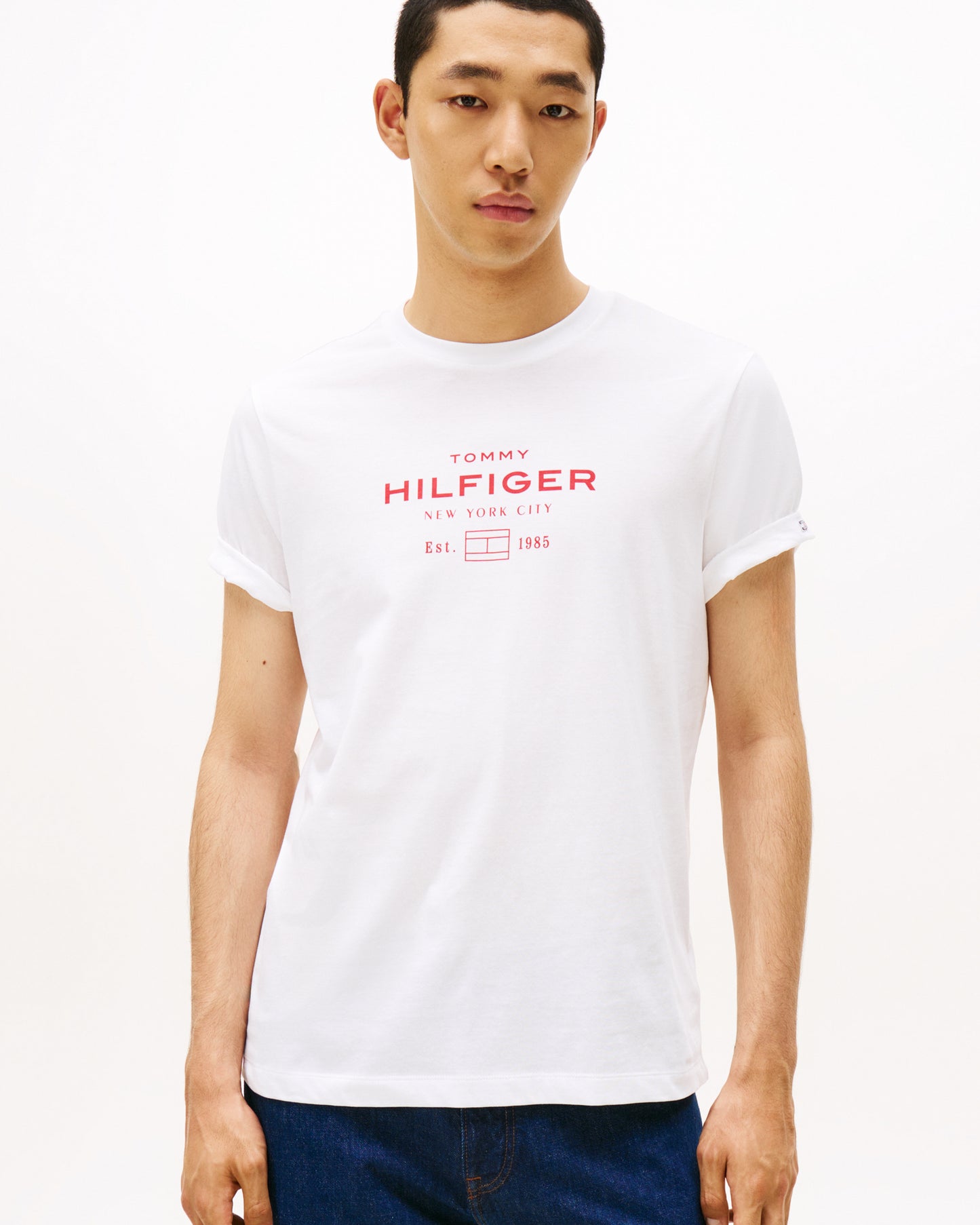 Tommy Hilfiger Stack Hilfiger Mens Graphic T-Shirt - White