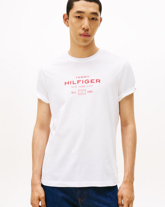 Tommy Hilfiger Stack Hilfiger Mens Graphic T-Shirt - White