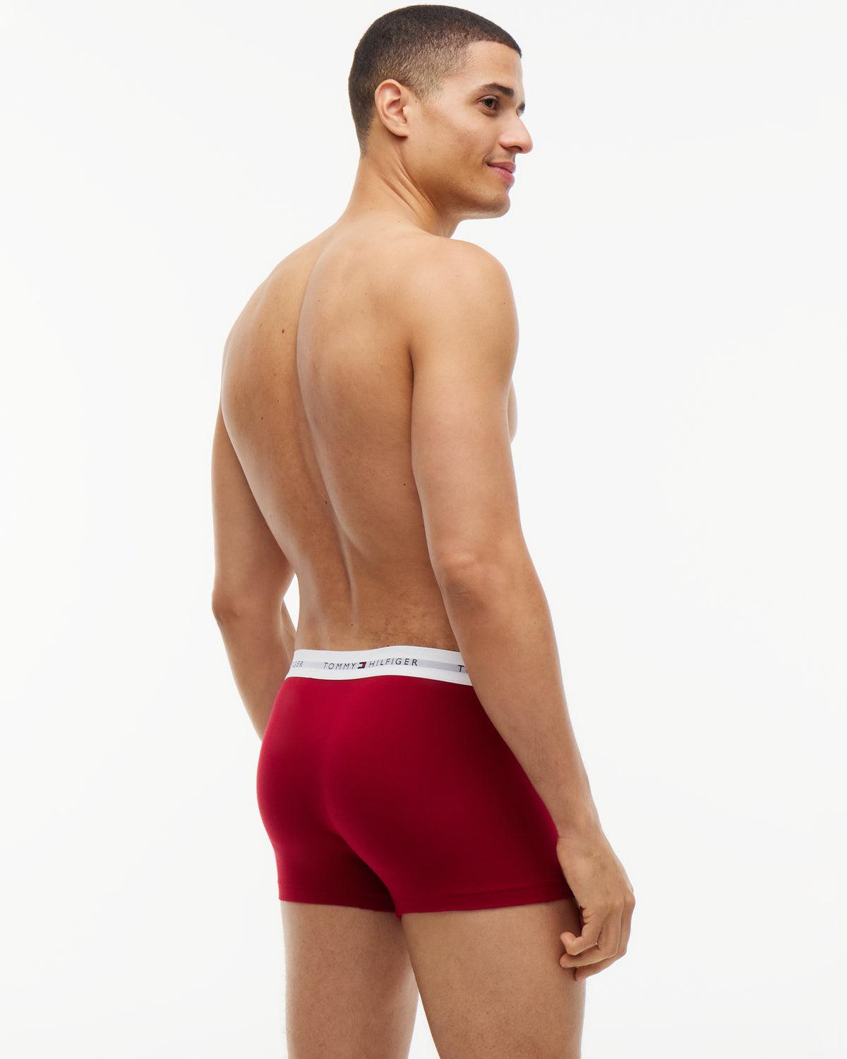 Tommy Hilfiger 3 Pack Print Mens Trunks - Raspberry Juice/Red/Heart Flag AOP