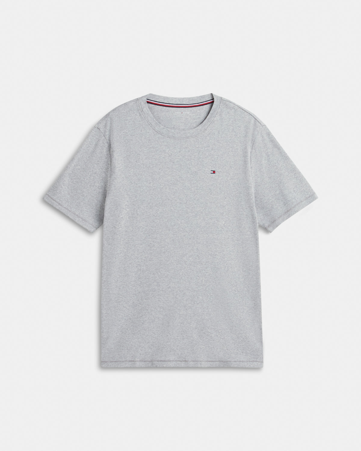 Tommy Hilfiger Short Jersey Print Mens Pyjama Set - White/Linear Flag Grid