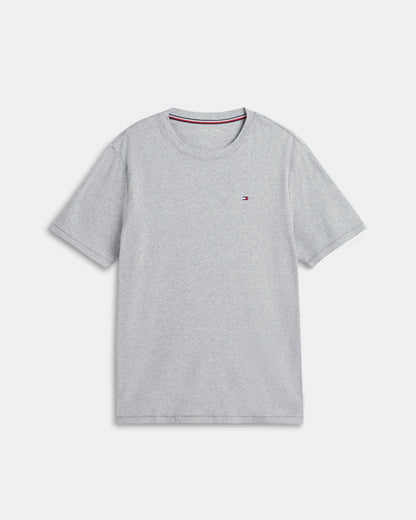 Tommy Hilfiger Short Jersey Print Mens Pyjama Set - White/Linear Flag Grid