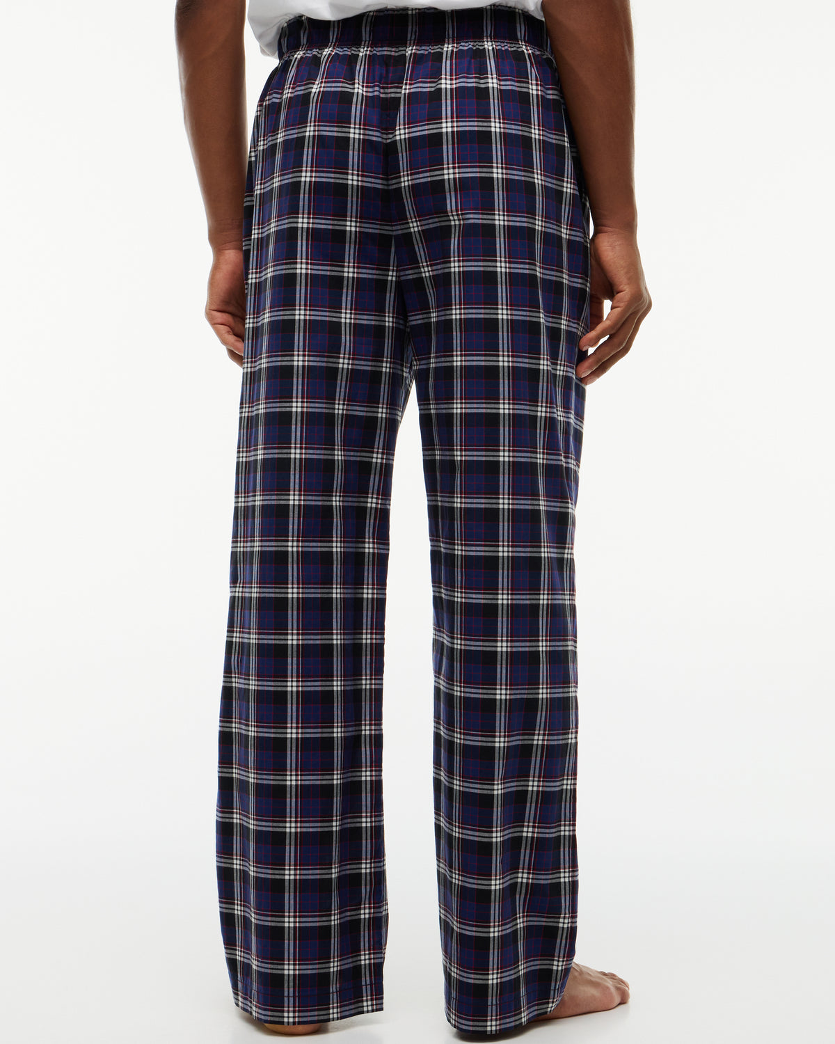 Tommy Hilfiger Woven Check Print Mens Pyjama Pants - Blue Ink Global Stripe Plaid
