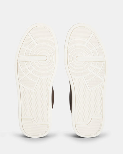 Tommy Hilfiger Court Leather Detail Mens Trainer - Cocoa/Platinum Olive