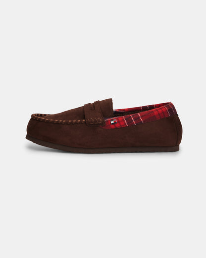 Tommy Hilfiger Check Driver Mens Hilfiger House Shoes - Burgundy/Burgundy Solid