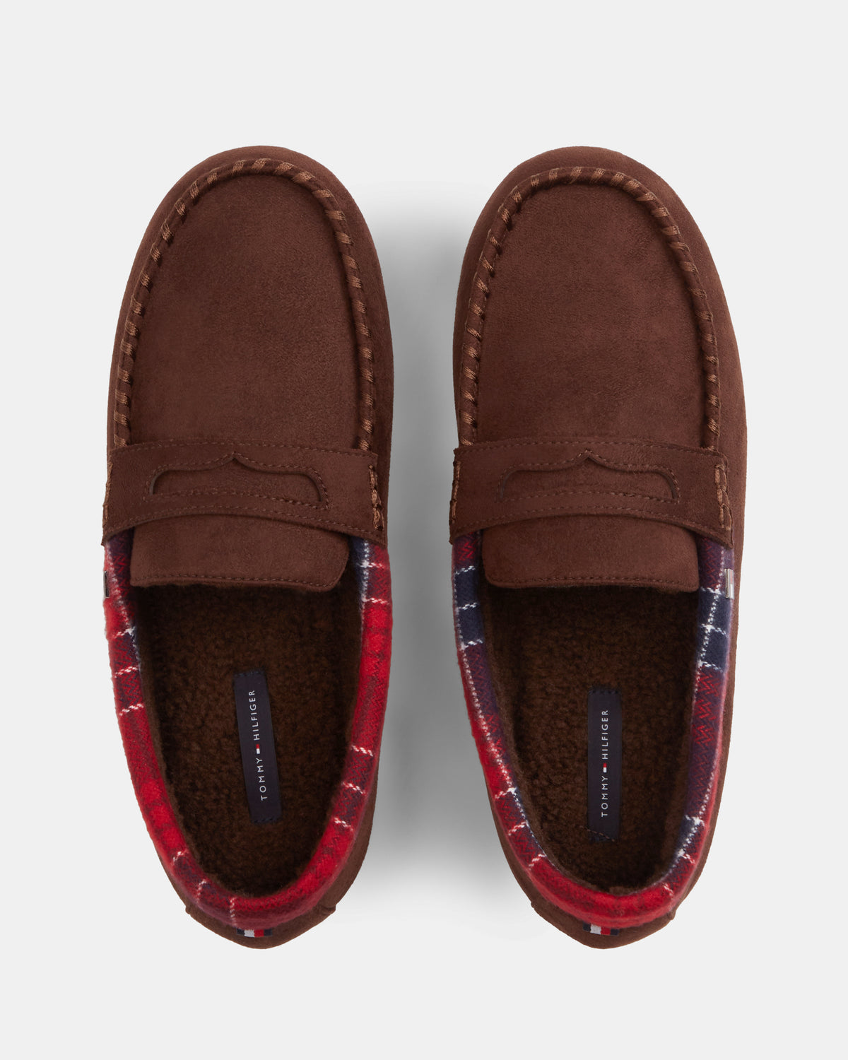 Tommy Hilfiger Check Driver Mens Hilfiger House Shoes - Burgundy/Burgundy Solid