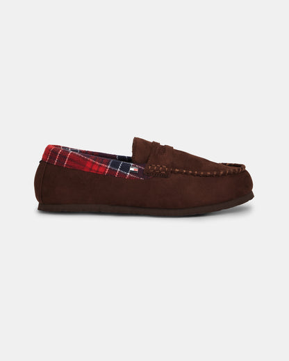 Tommy Hilfiger Check Driver Mens Hilfiger House Shoes - Burgundy/Burgundy Solid