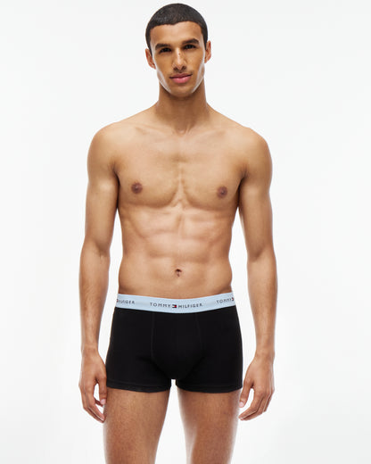 Tommy Hilfiger 5-Pack Logo Waistband Mens Trunks - Sky Blue/Terracotta/Sage/Wedge Blue/White