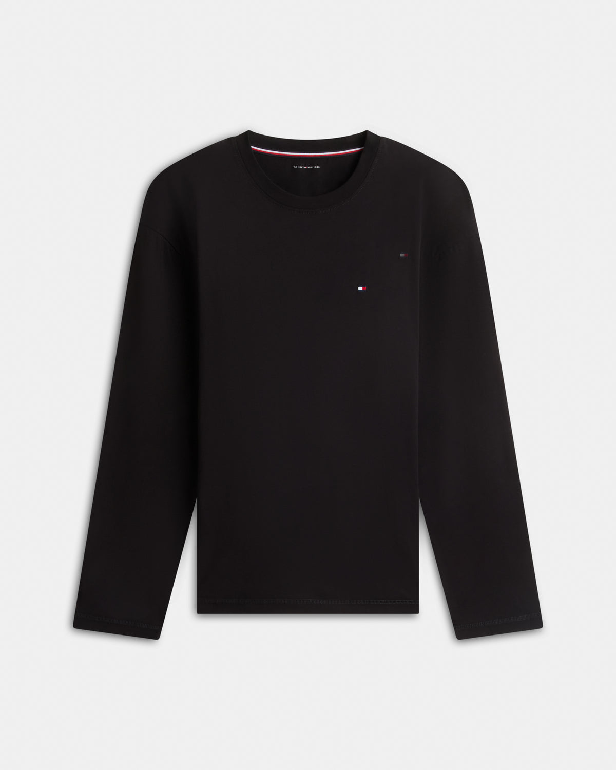 Tommy Hilfiger Jersey Top Flannel Bottom Mens Pyjama Set - Black/Black Red Plaid