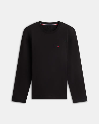 Tommy Hilfiger Jersey Top Flannel Bottom Mens Pyjama Set - Black/Black Red Plaid