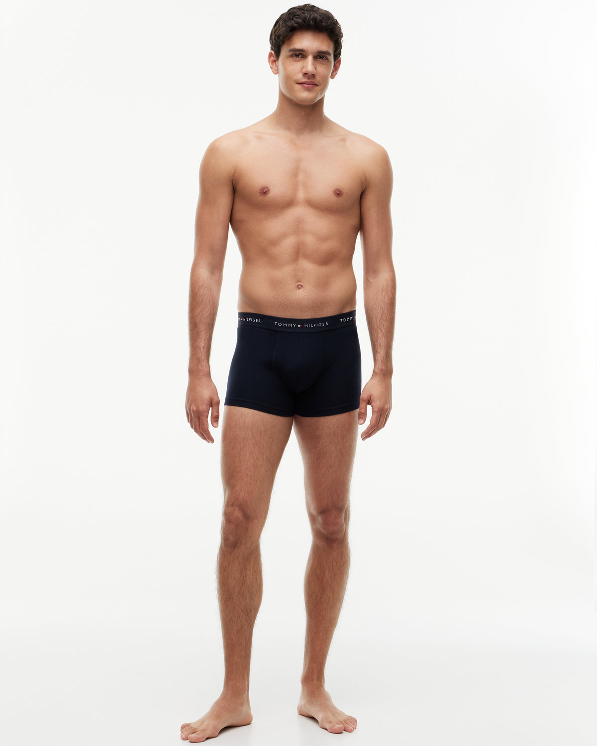 Tommy Hilfiger 3-Pack Logo Waistband Mens Trunks - Autumn Orange/Navy Blue/Blue Spell