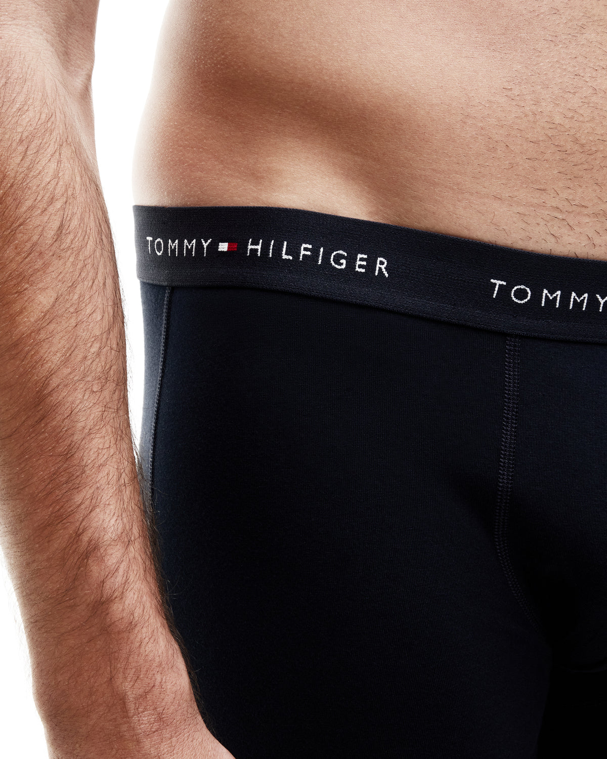 Tommy Hilfiger 3-Pack Logo Waistband Mens Trunks - Autumn Orange/Navy Blue/Blue Spell