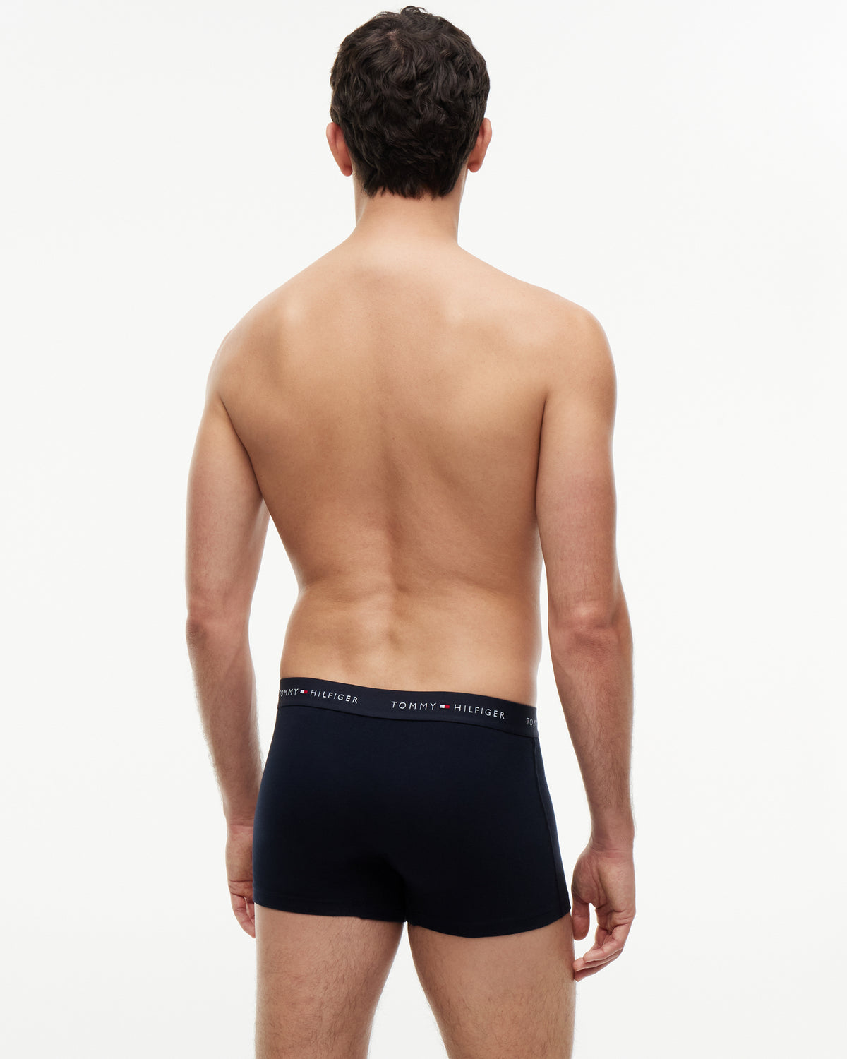 Tommy Hilfiger 3-Pack Logo Waistband Mens Trunks - Autumn Orange/Navy Blue/Blue Spell