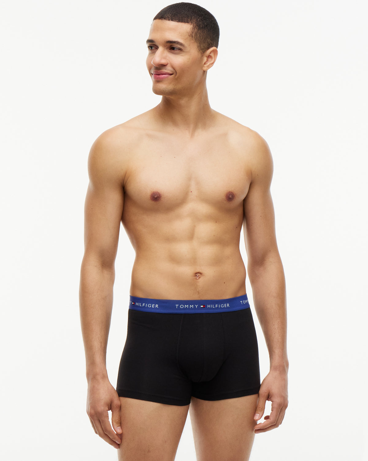 Tommy Hilfiger 3-Pack Logo Waistband Mens Trunks - Opulent Blue/Burgundy/Ancient Blue