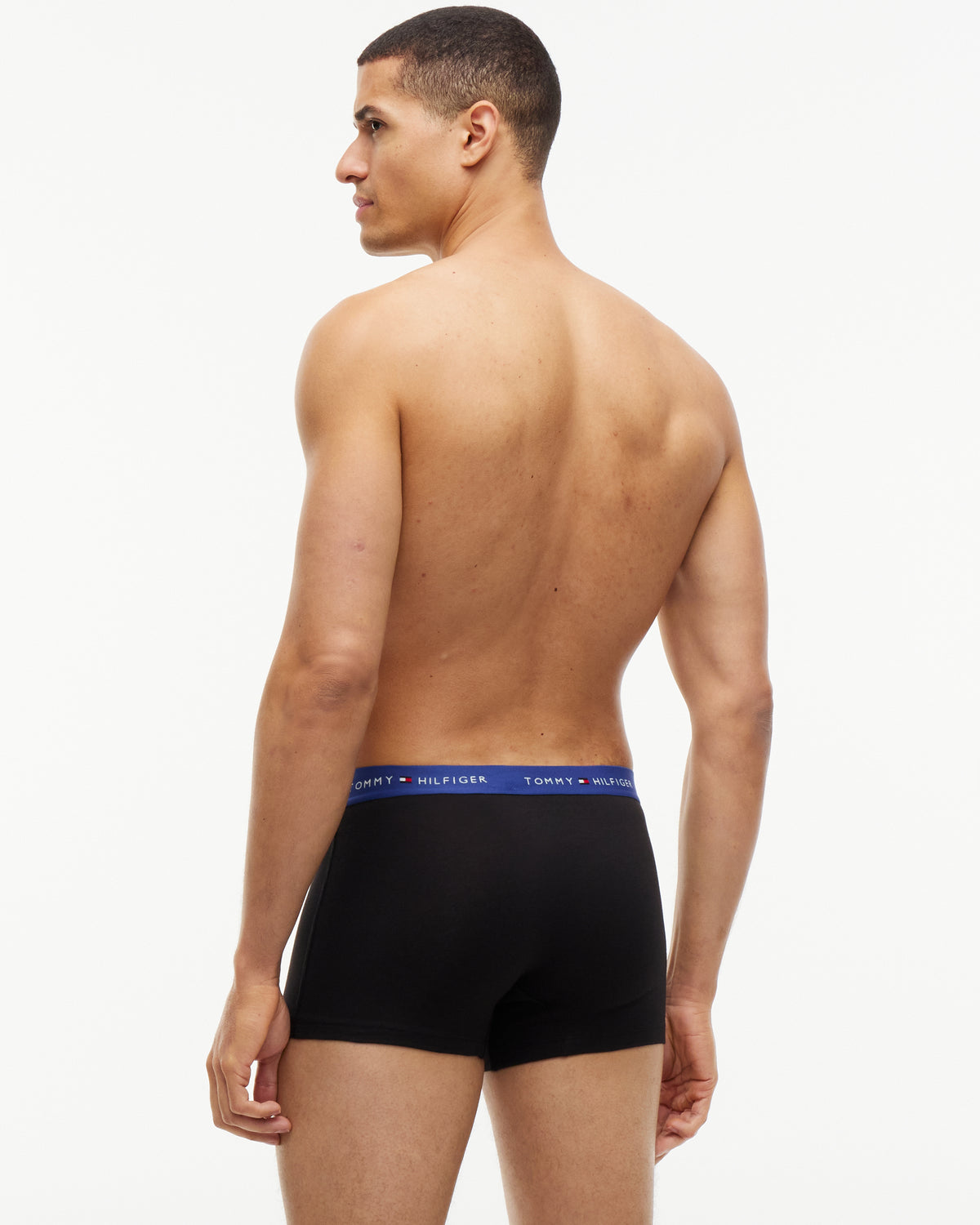 Tommy Hilfiger 3-Pack Logo Waistband Mens Trunks - Opulent Blue/Burgundy/Ancient Blue