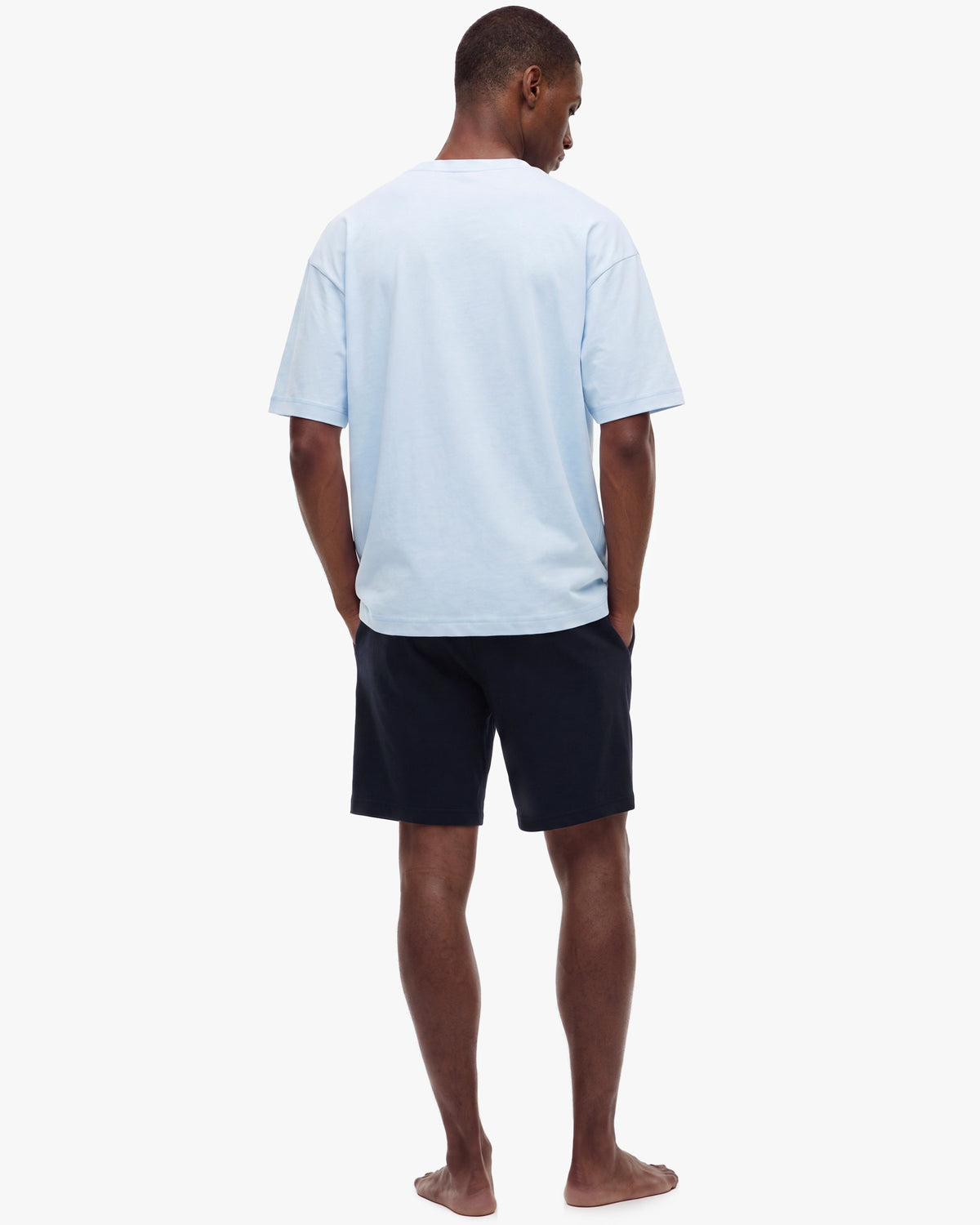 Tommy Hilfiger Jersey Short Mens Pyjama Set - Breezy Blue/Navy Blue