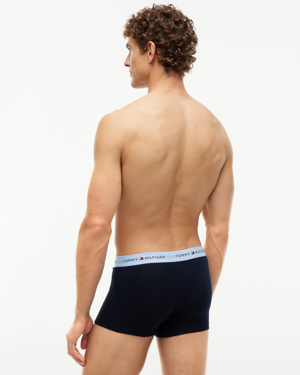 Tommy Hilfiger 3-Pack Logo Waistband Mens Trunks - Light Daffodil/Blue Jean/Chambray Blue