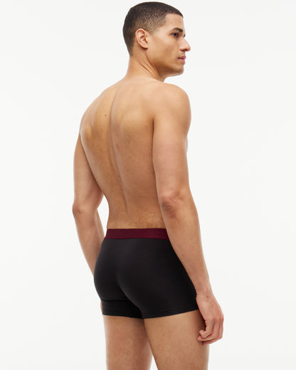 Tommy Hilfiger 3 Pack Waistband Mens Trunks - Medium Red/Raspberry Juice/Burgundy
