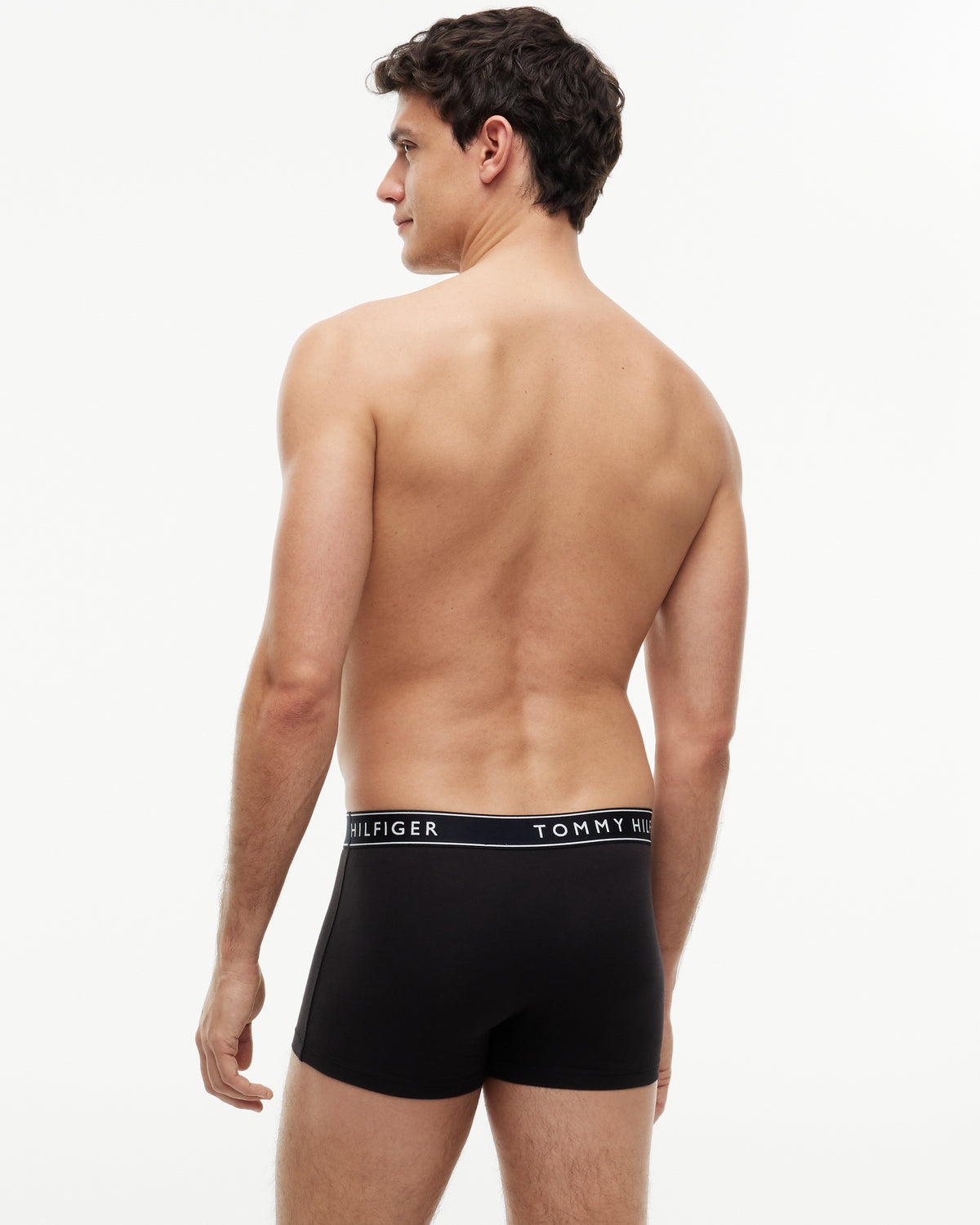 Tommy Hilfiger 3 Pack Waistband Logo Mens Trunks - Navy Blue/Opulent Blue/Brisk Blue