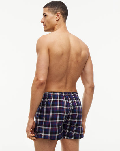 Tommy Hilfiger 3 Pack Woven Print Mens Boxers - Navy Plaid/Blue Ink/Red Plaid