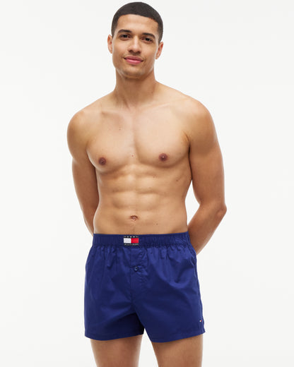 Tommy Hilfiger 3 Pack Woven Print Mens Boxers - Navy Plaid/Blue Ink/Red Plaid