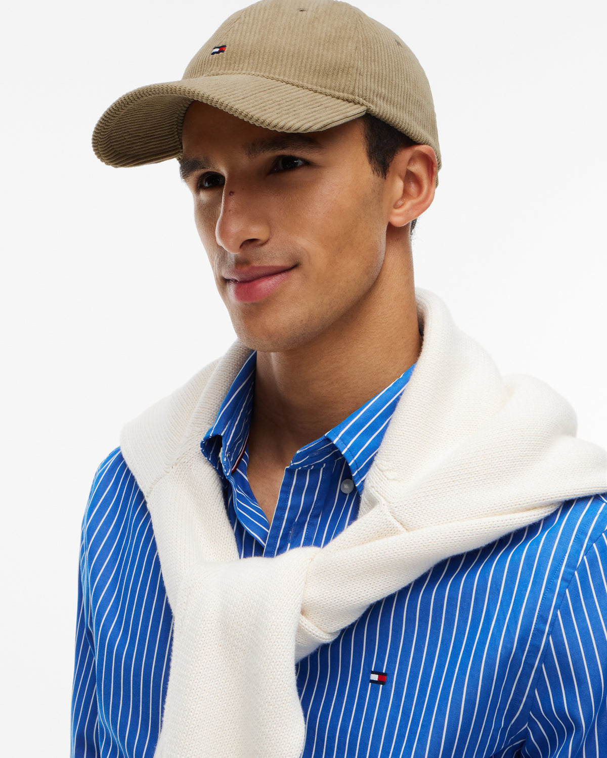 Tommy Hilfiger TH Flag Cord Mens 6 Panel Cap - Rustic Taupe | CHO | Designer Mens Caps