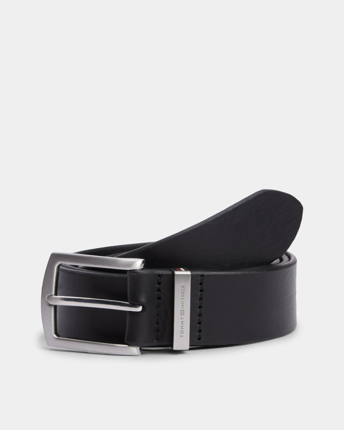 Tommy Hilfiger Denton 3.5" Corp Mens Belt - Black | CHO | Designer Mens Belts