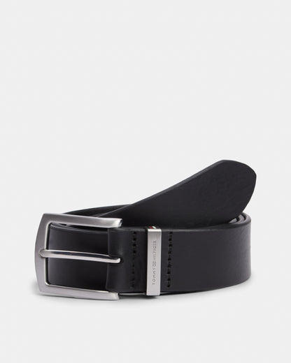 Tommy Hilfiger Denton 3.5" Corp Mens Belt - Black | CHO | Designer Mens Belts