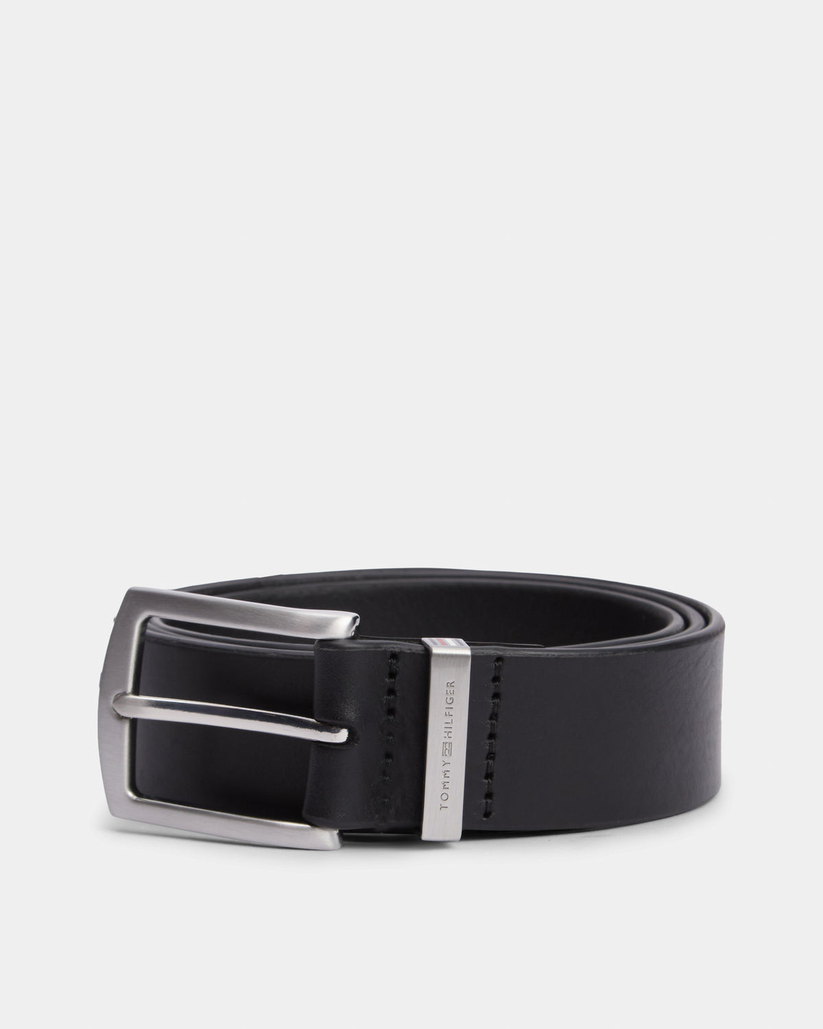 Tommy Hilfiger Denton 3.5" Corp Mens Belt - Black | CHO | Designer Mens Belts