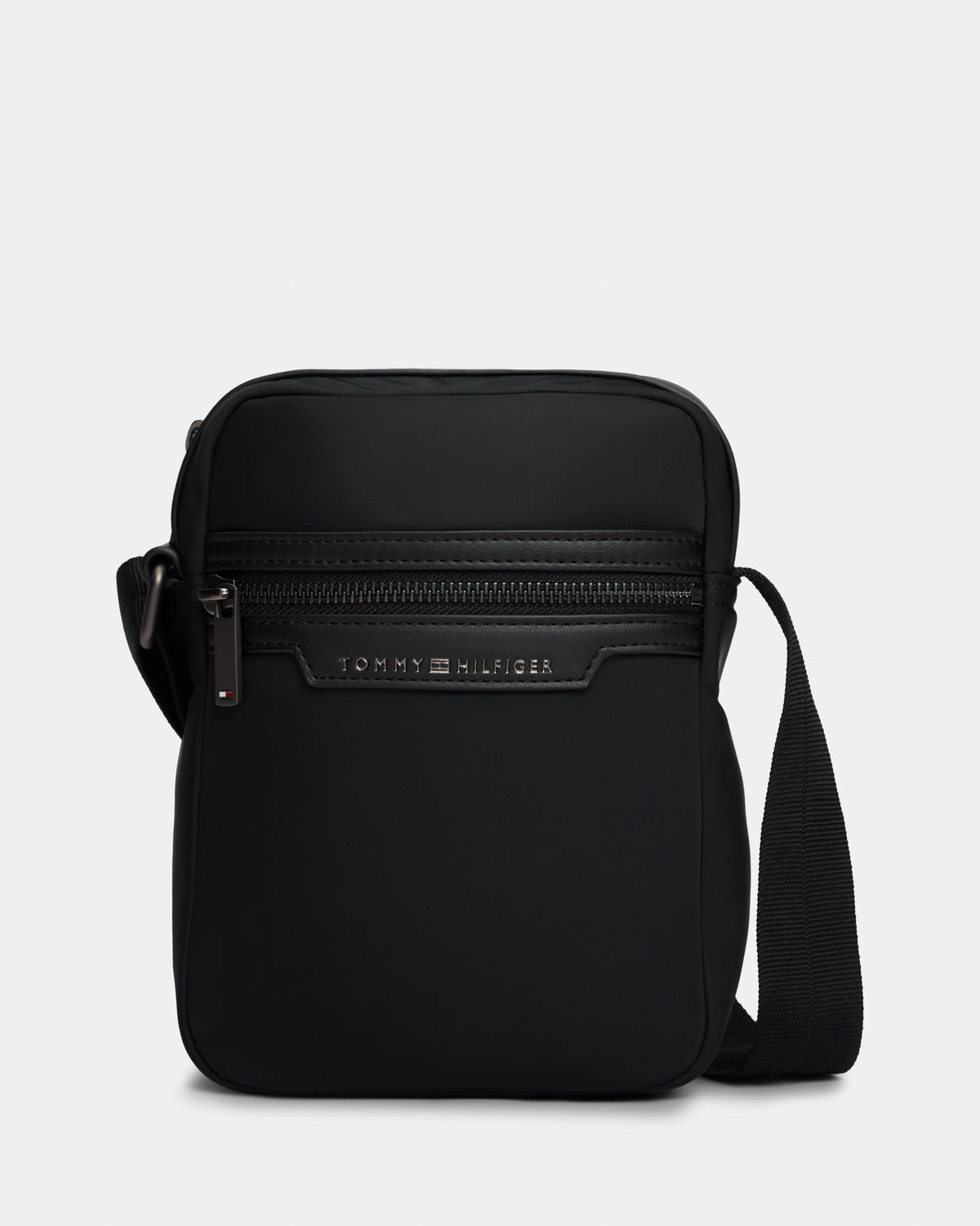 Tommy Hilfiger TH Nylon Mens Mini Reporter Bag - Black | CHO | Designer Mens Shoulder Bags