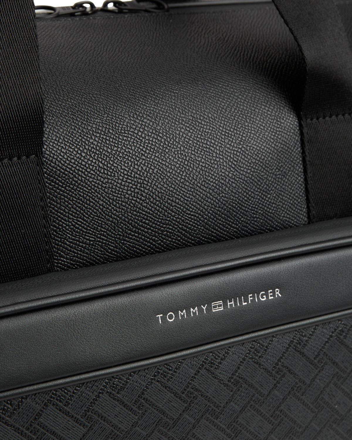 Tommy Hilfiger TH Modern Monogram Mens Duffle Bag - Black | CHO | Designer Mens Duffle Bags