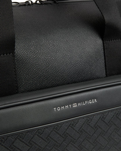 Tommy Hilfiger TH Modern Monogram Mens Duffle Bag - Black | CHO | Designer Mens Duffle Bags