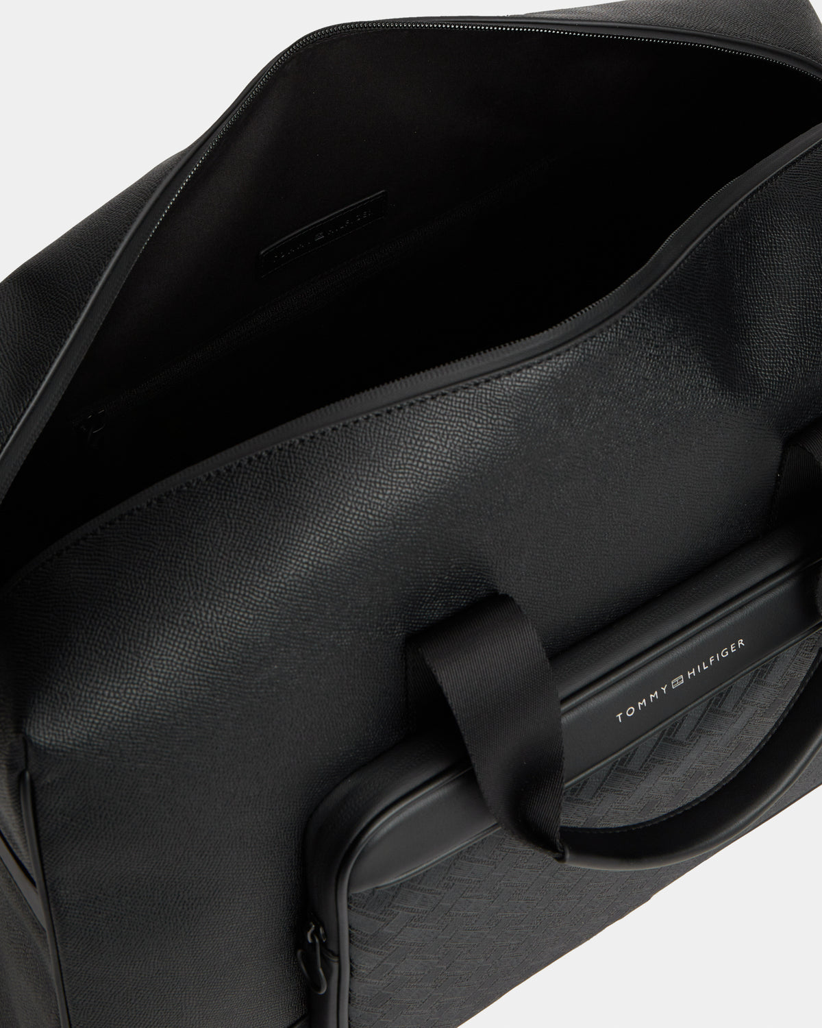 Tommy Hilfiger TH Modern Monogram Mens Duffle Bag - Black | CHO | Designer Mens Duffle Bags