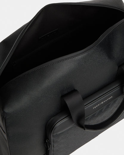 Tommy Hilfiger TH Modern Monogram Mens Duffle Bag - Black | CHO | Designer Mens Duffle Bags