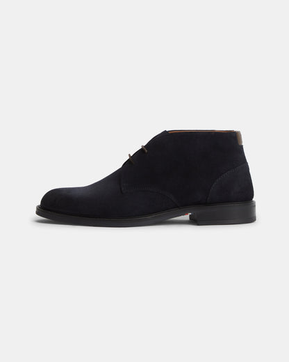 Tommy Hilfiger Corporate Dressy Suede Mens Lace Boots - Navy Blue