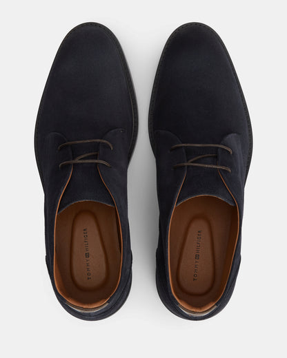 Tommy Hilfiger Corporate Dressy Suede Mens Lace Boots - Navy Blue