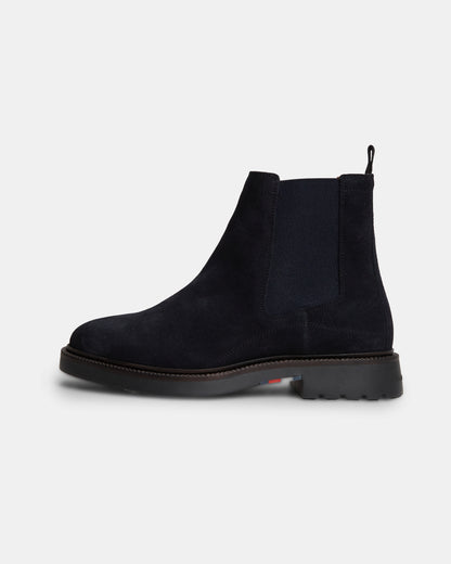 Tommy Hilfiger Corporate Casual Suede Mens Chelsea Boots - Navy Blue