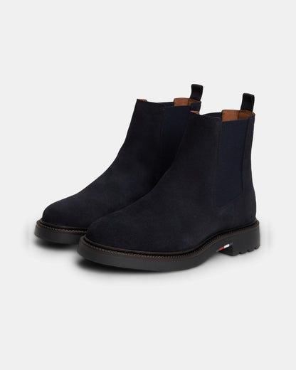 Tommy Hilfiger Corporate Casual Suede Mens Chelsea Boots - Navy Blue