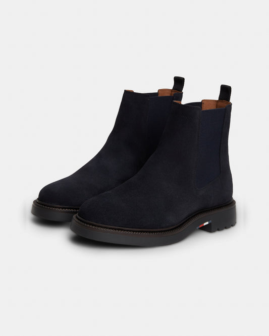 Tommy Hilfiger Corporate Casual Suede Mens Chelsea Boots - Navy Blue | CHO | Designer Mens Chelsea Boots