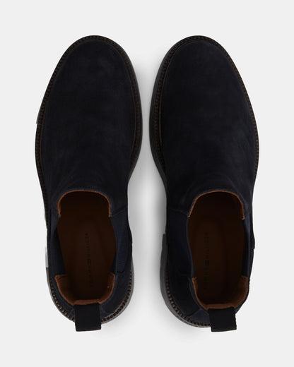 Tommy Hilfiger Corporate Casual Suede Mens Chelsea Boots - Navy Blue
