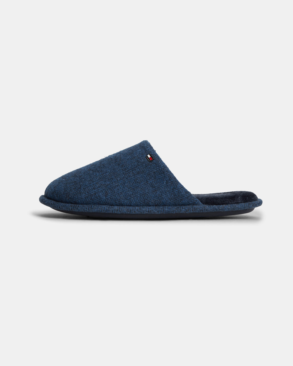 Tommy Hilfiger Herringbone Mens Hilfiger House Shoes - Navy Blue