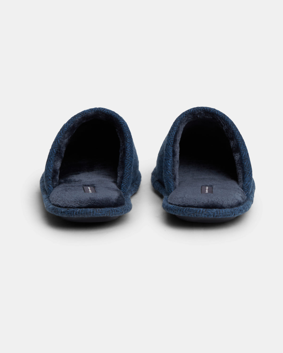 Tommy Hilfiger Herringbone Mens Hilfiger House Shoes - Navy Blue